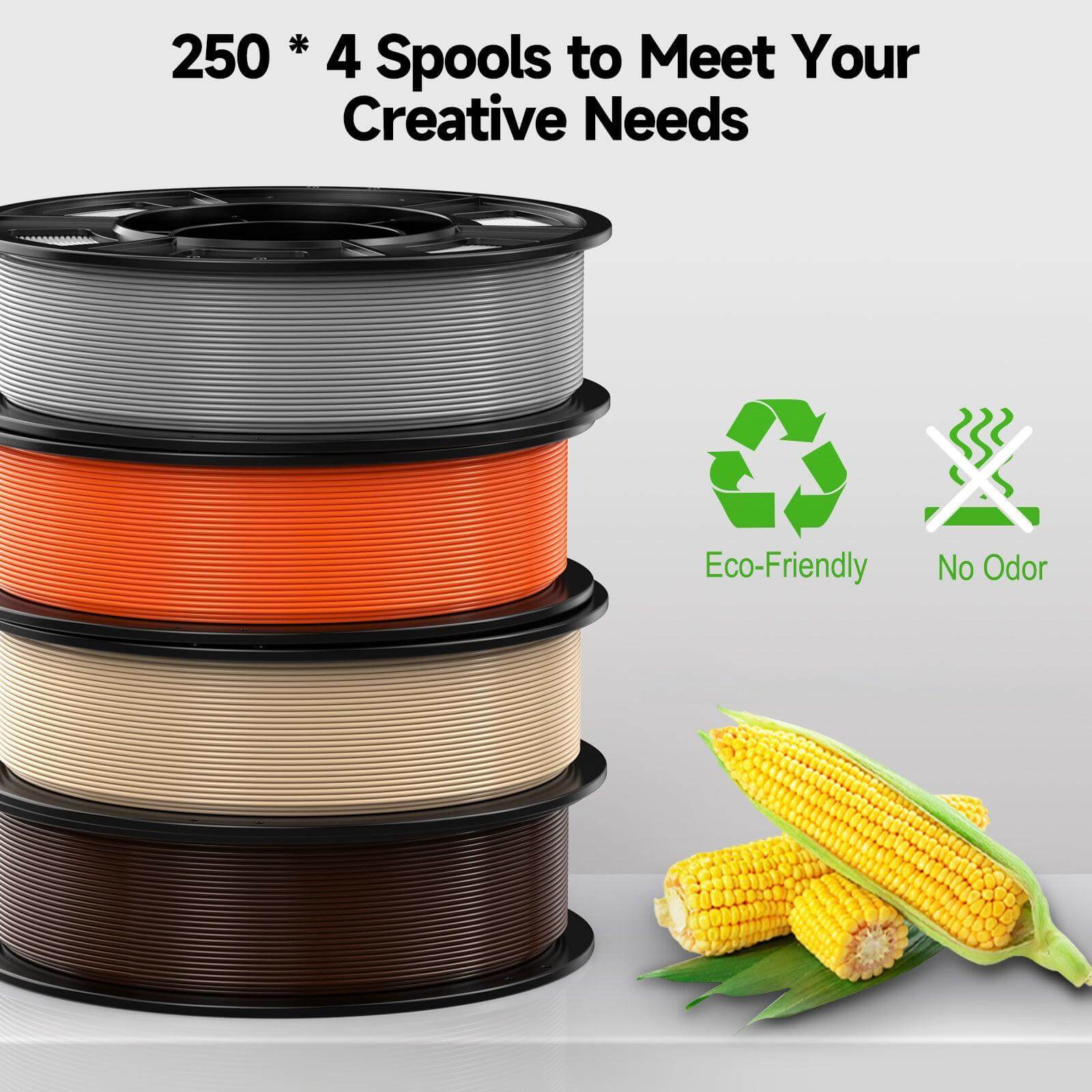 PLA-Wood/Orange/Gray/Coffee 250g*4 - ENTINA