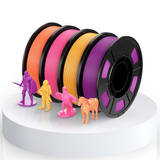 PLA Filament Bundle – Pink, Purple, Golden & Orange（1kg）