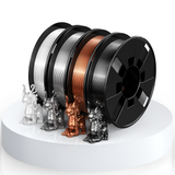 PLA Silk Filament 4-Color Bundle – White, Grey, Brown & Black (800 g)