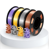 PLA Silk Filament Bundle – Red Copper, Gold, Purple & Silver（1kg）