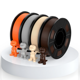 PLA Filament Bundle – Wood, Orange, Gray & Coffee（1kg）