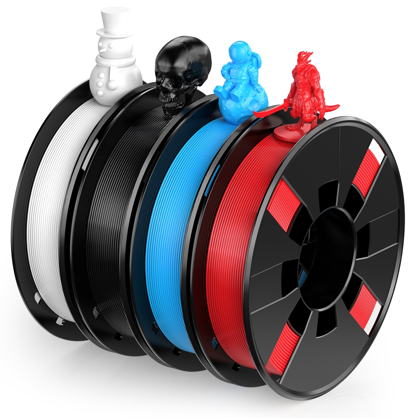 PLA-Black/White/Red/Blue 250g*4