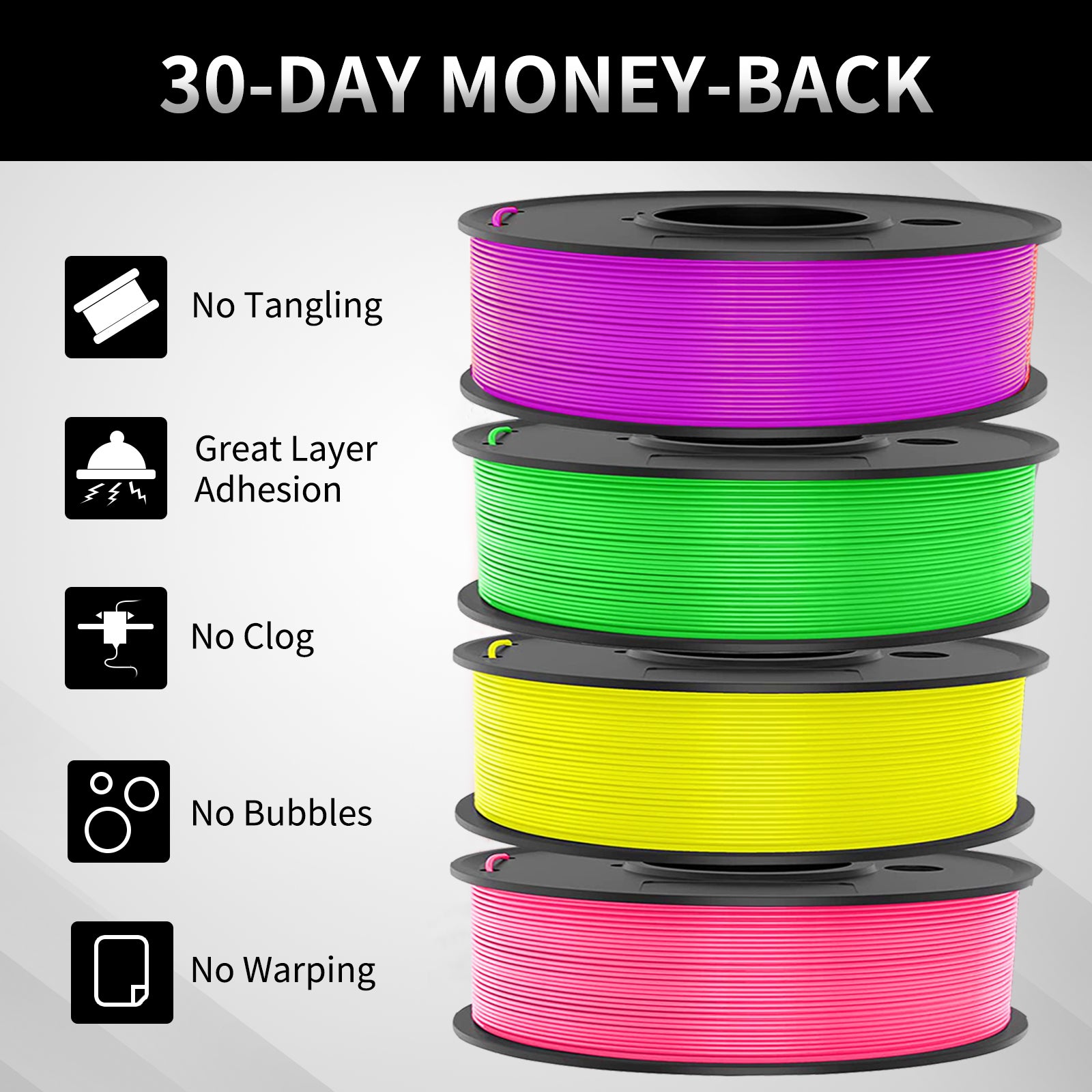 PLA-Pink/Yellow/Green/Purple 250g*4