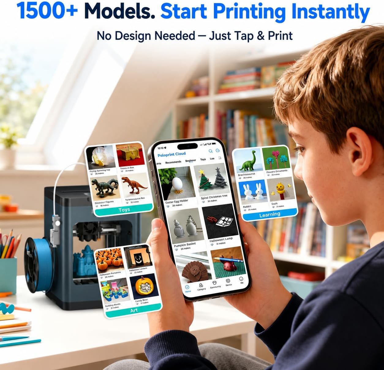 Entina Tina2 Plus Smart 3D Printers with 250MM/S Fast Printing, Fully Assembled, 3D Printer for Kids and Beginners