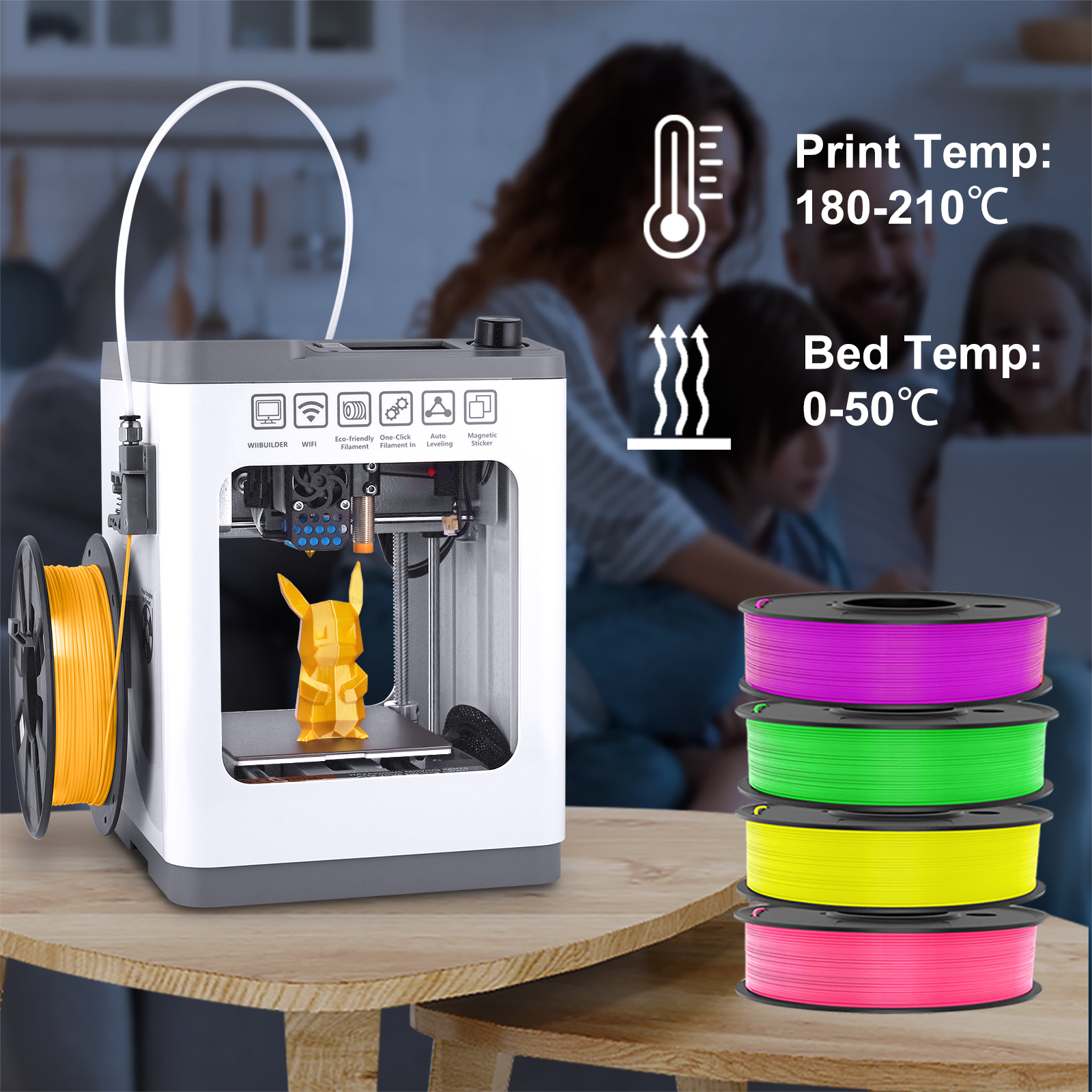 PLA-Pink/Yellow/Green/Purple 250g*4