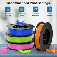 PLA- Bright Green/Orange/Sapphire Blue/Pink 200g*4 - ENTINA