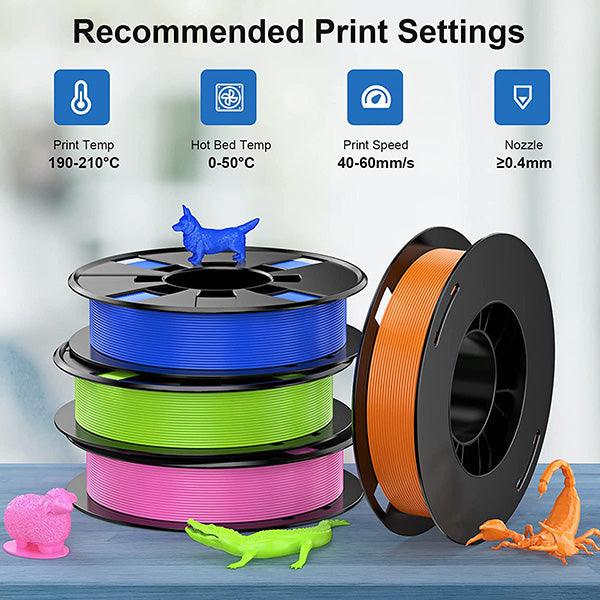 PLA- Bright Green/Orange/Sapphire Blue/Pink 200g*4 - ENTINA